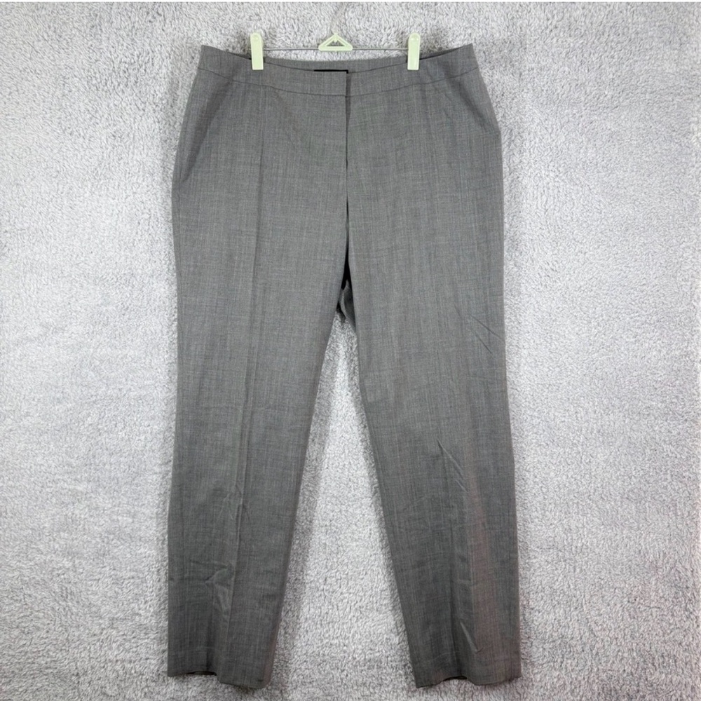 Lafayette 148 Barrow Wool Stretch Dress Pants Size 16 Gray Straight Leg Career